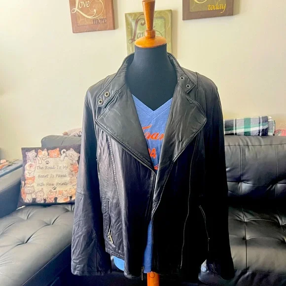 MICHAEL Michael Kors Lamb Leather jacket black - XL - Picture 1 of 5